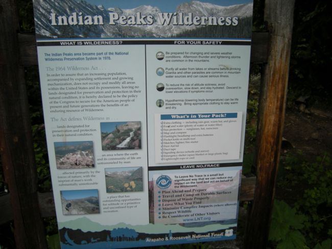 Entering the Indian Peaks Wilderness, July 2015