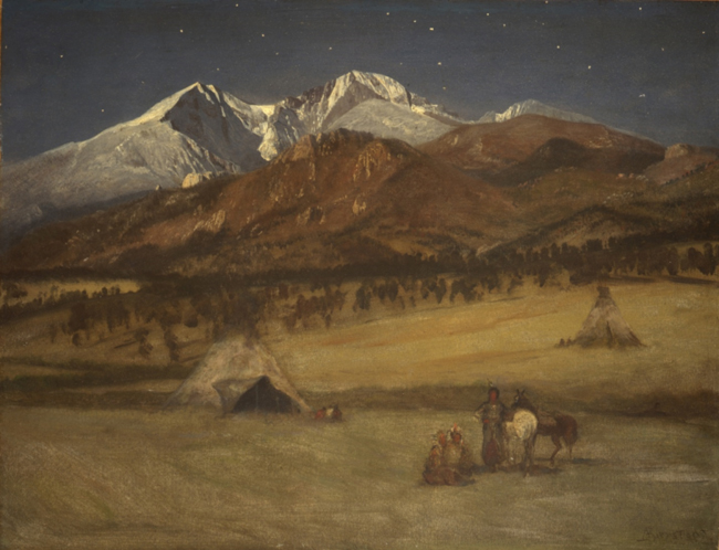 Indian Encampment, Albert Bierstadt, c. 1876-77. Whitney Western Art Museum