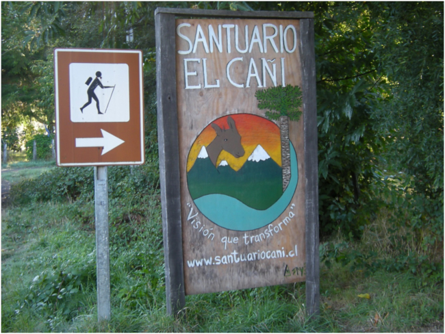 Trailhead at Sanctuario El Cañi
