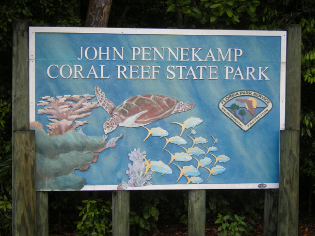 Entrance sign, John Pennekamp Coral Reef State Park