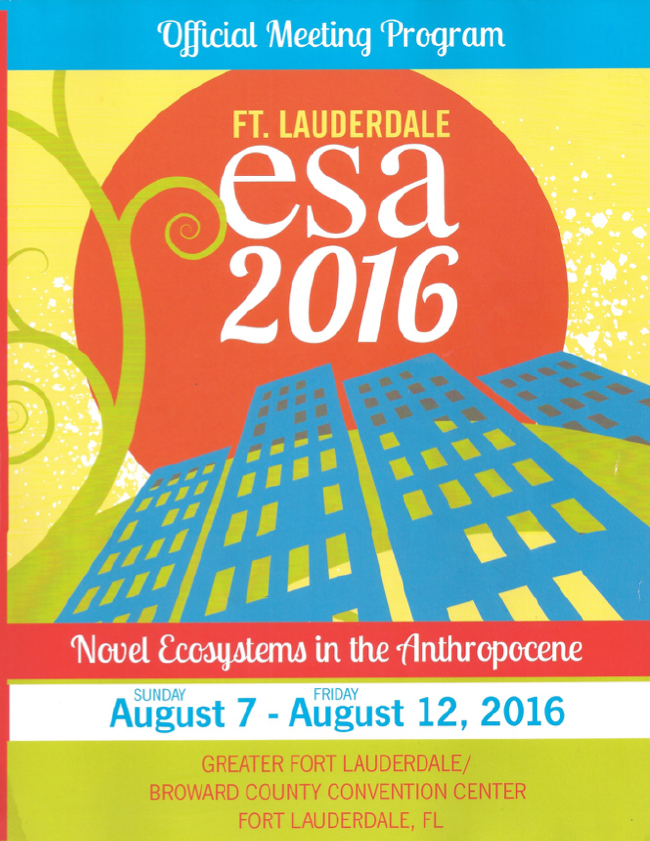 Official meeting program cover, ESA 2016