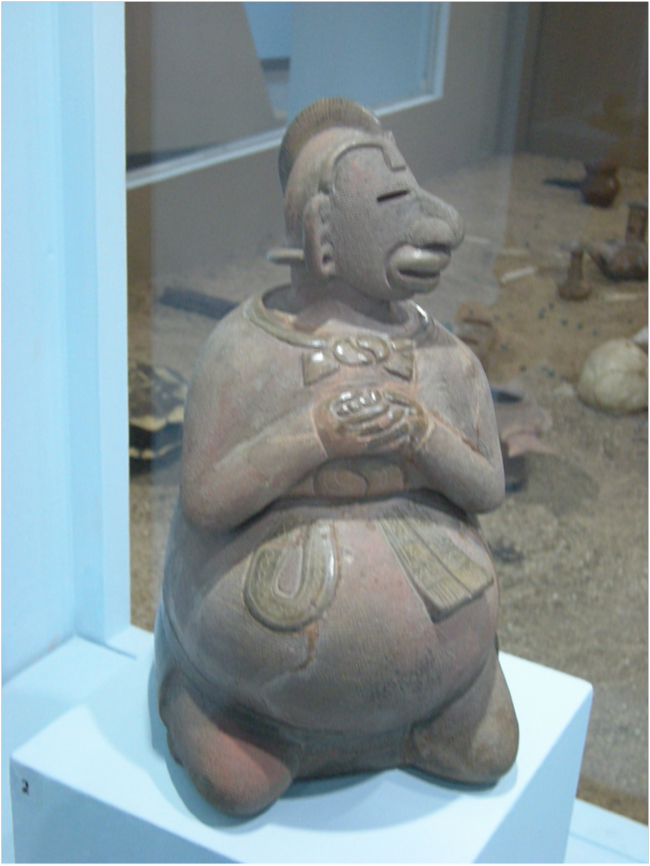Clay figure representing fertility from Kaminaljuyu, Early Classic Period (200-550 AD), National Museum of Archeology and Ethnography, Guatemala City, Guatemala.