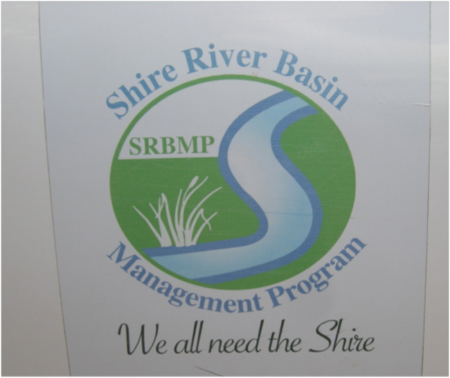 Shire River Basin Management Program logo on the side of a truck from the program