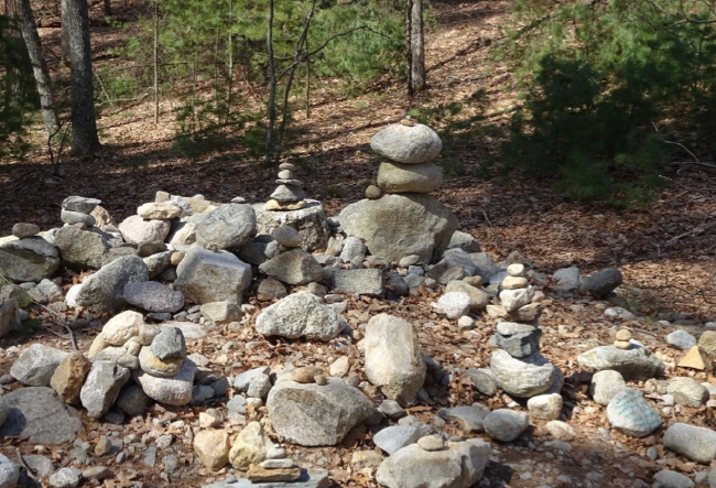 Cairn at the Walden house site, 24 April 2018