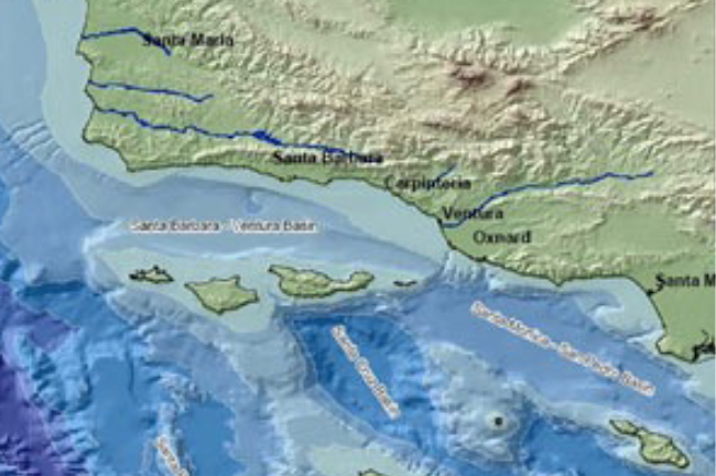 Topography of the Channel Islands and Transverse Ranges 