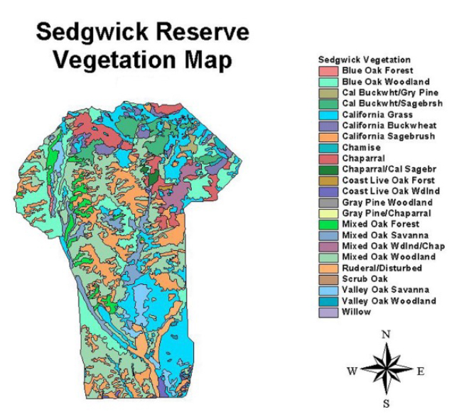 “T-shirt” vegetation map of the Sedgwick Reserve