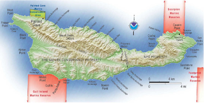 Map of Santa Cruz Island 
