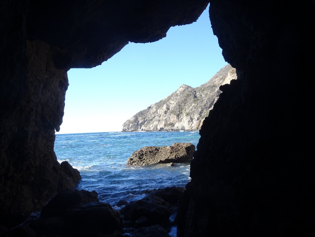View from a sea cave at Valley Anchorage, Limuw (photo by B. Byers)