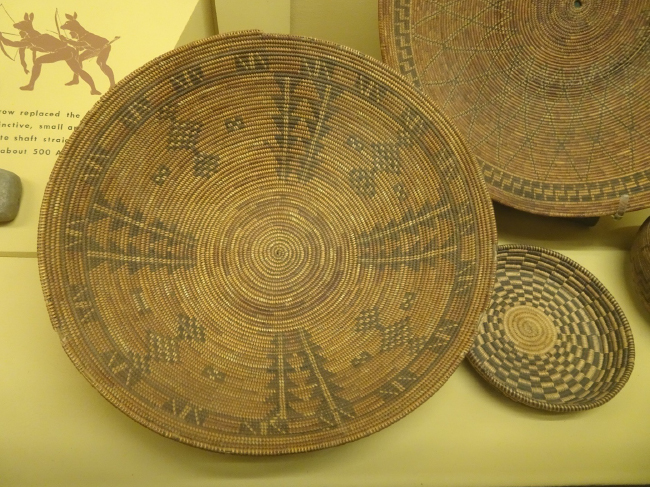 Chumash baskets displayed at the Santa Barbara Museum of Natural History (photo by B. Byers)