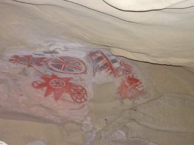 Pictographs in the Chumash Painted Cave (photo by B. Byers)
