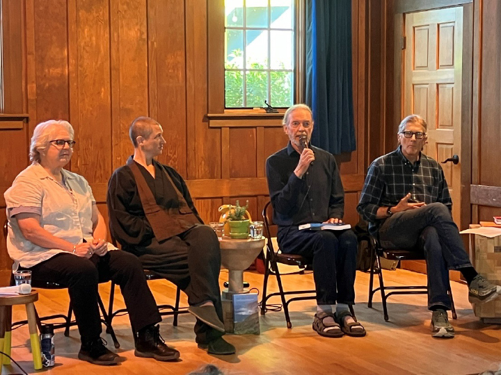 Panel at the Dance Palace: (left to right) Robin Chandler, Sara Tasker, Bruce Byers, Gifford Hartman