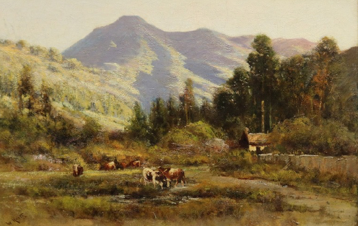 William Keith, View of Mount Tamalpais with Cattle Grazing, circa 1870s