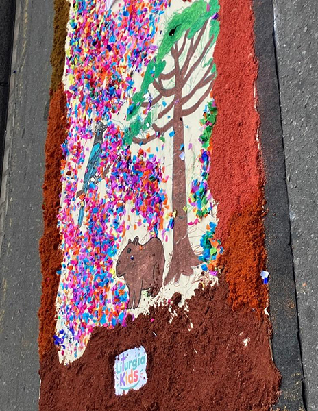 Corpus Christi Day street mural, June 4, 2026